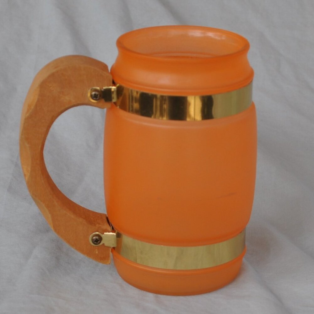 16 oz orange siesta ware barrel mug (w658)